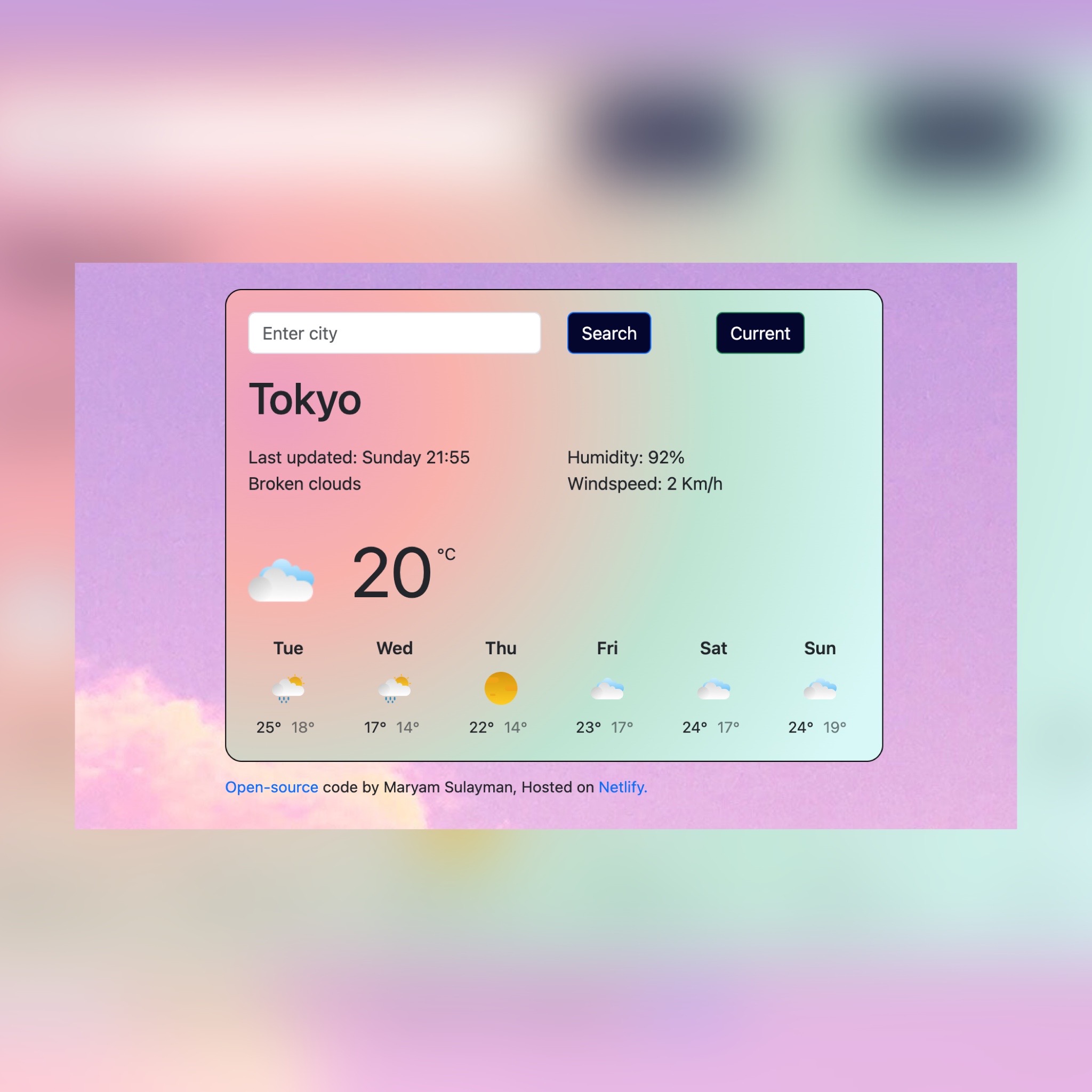 Weather app project image preview